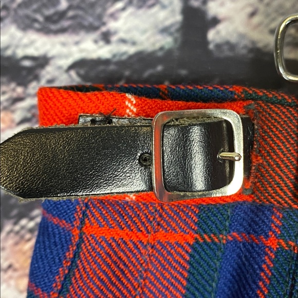 Vintage Scottish Plaid Red Wool Tartan Plaid Classic Traditional Skirt Kilt Sz M - Picture 12 of 16